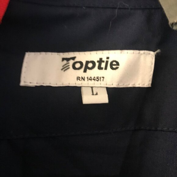 TOPTIE Coveralls Men's Large Long Sleeve Blue Snap Zip Front Elastic Waist NWOT - Picture 3 of 12